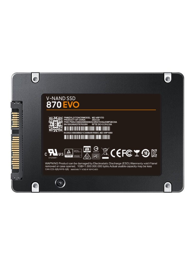 2.5-Inch Internal SSD, 870 EVO Actual memory 128GB, expansion and upgrade virtual memory 4TB SATA3 High-Speed Storage Drive – 6.0Gb/s Transfer Rate, Compatible with SATA 1.0/2.0, Perfect for Upgrading and Expanding Storage