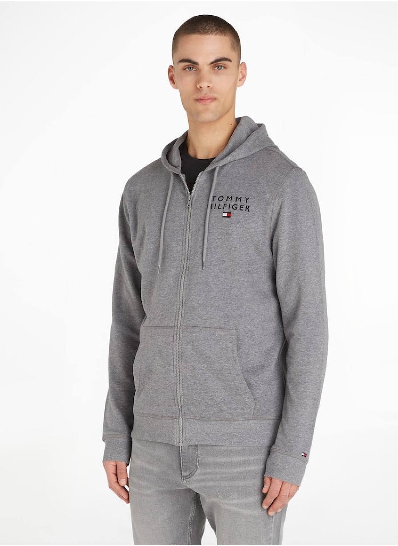 Men's Original Logo Lounge Hoody, Grey