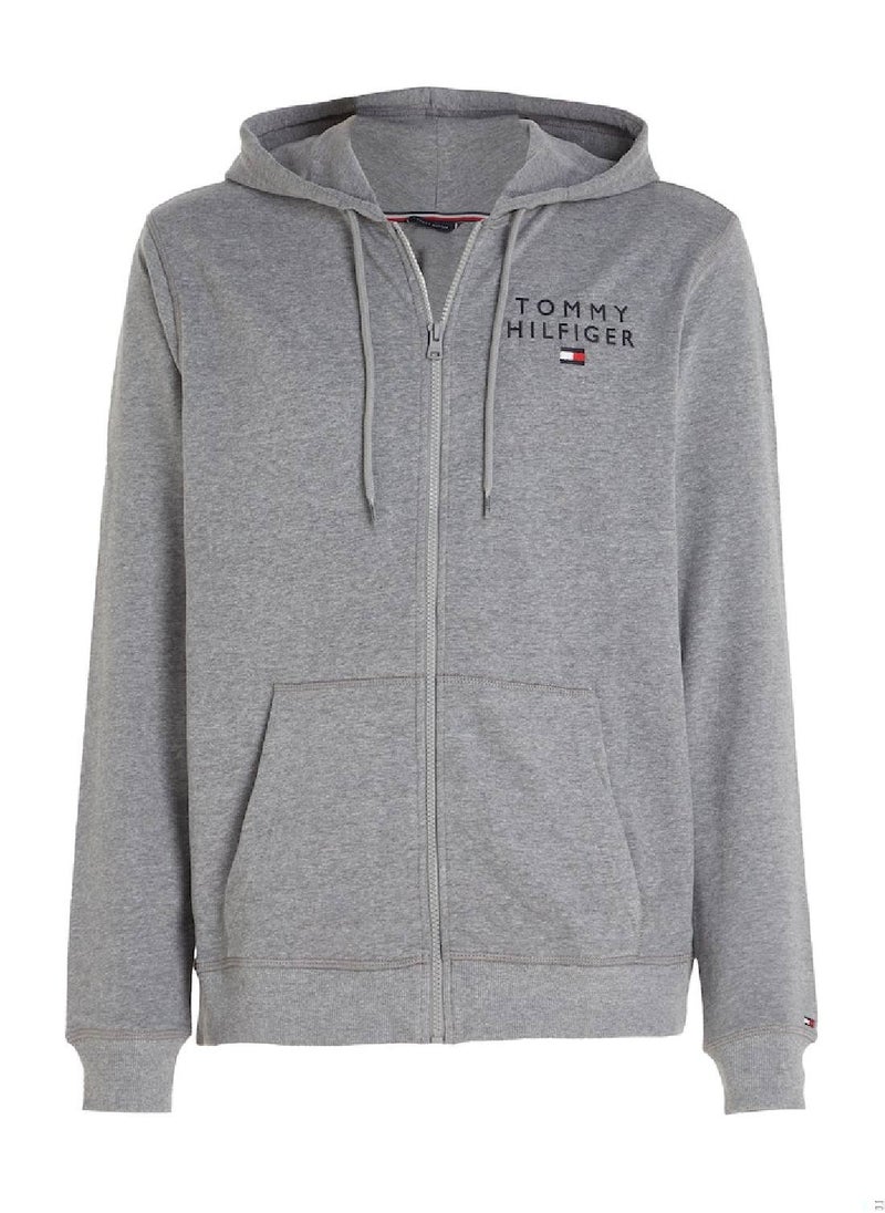 Men's Original Logo Lounge Hoody, Grey