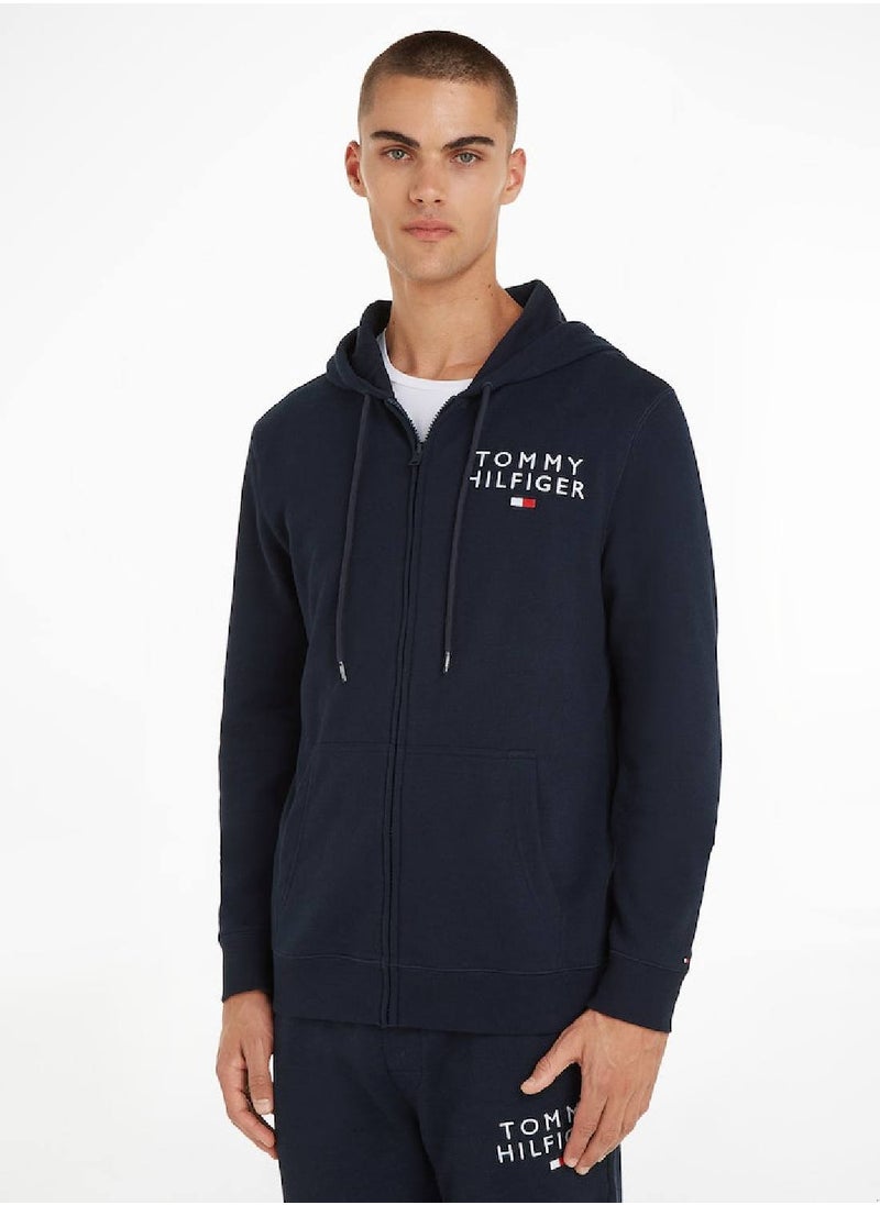 Men's Original Logo Lounge Hoody, Navy