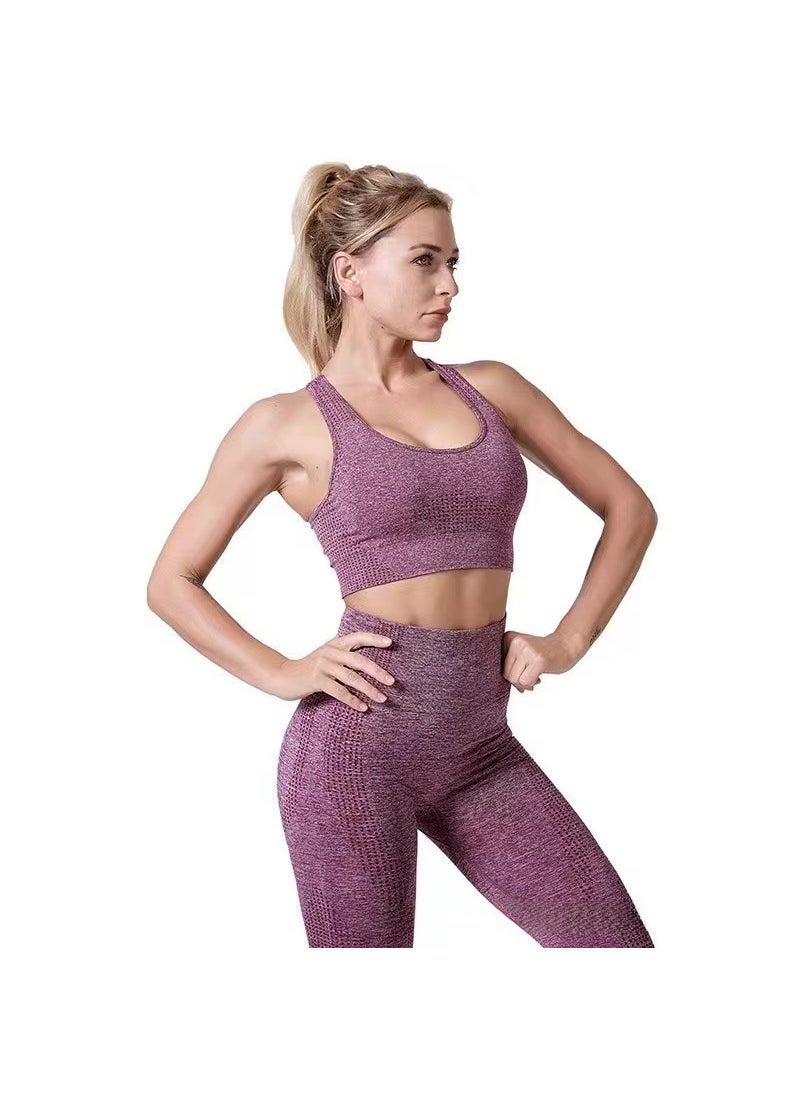 Yoga Fitness Two-Piece Set Shockproof Running Burgundy