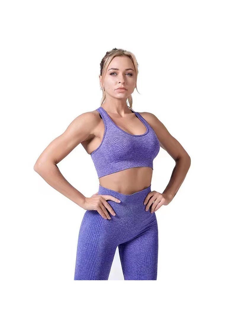 Yoga Fitness Two-Piece Set Shockproof Running Purple