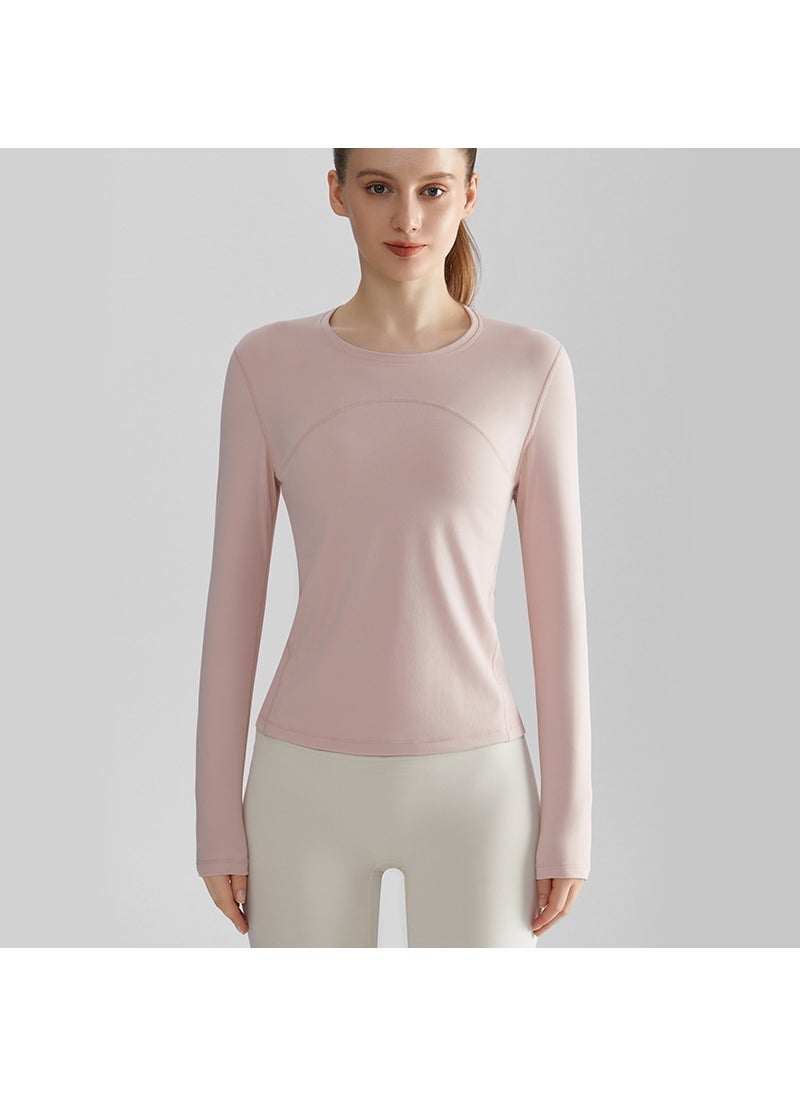 LAHN Slim Fit Quick-Dry Long Sleeve Yoga Top Cx-117 soft mist powder