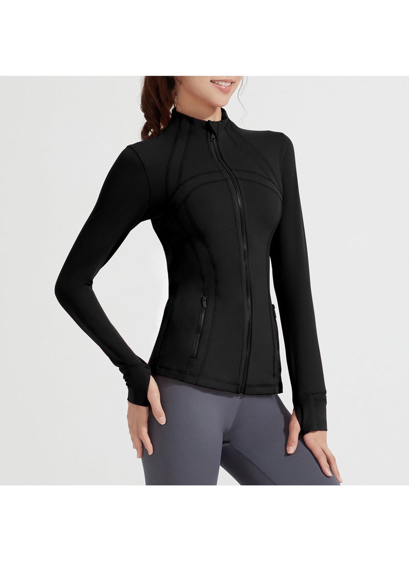 Athena Lulu Yoga Jacket Soft-touch Fitness Long Sleeve Black