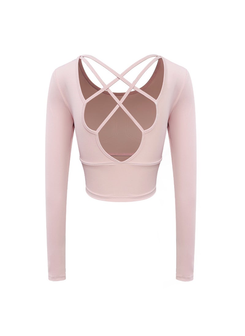 Womens Autumn Winter Yoga Fitness Long-Sleeve Tee Lotus color long sleeves