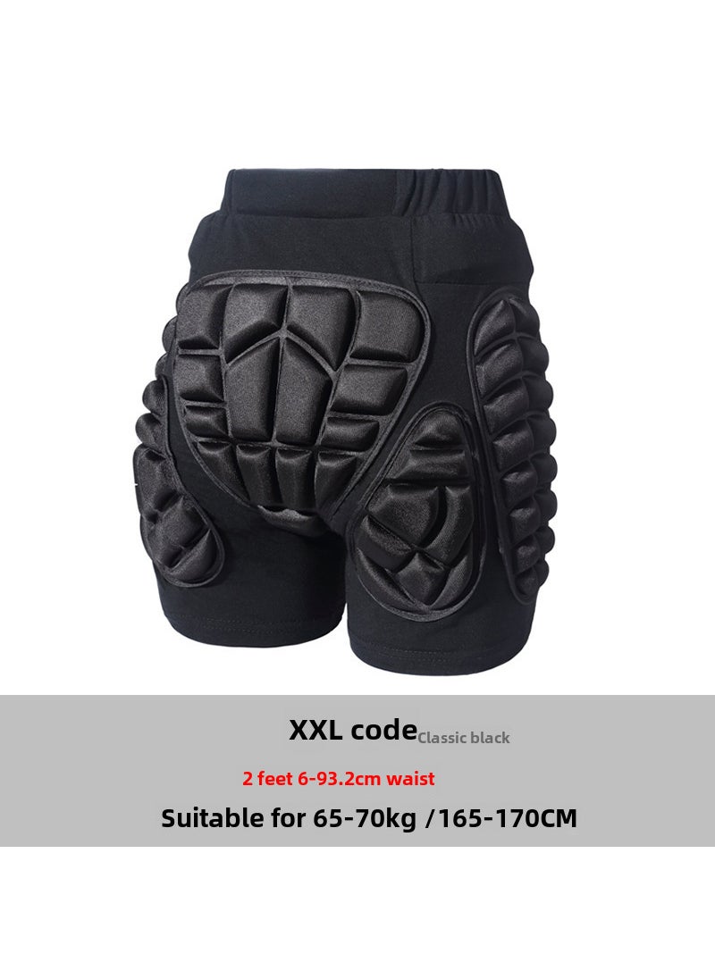 1 x 5 pcs Multi-Color Protective Padded Shorts for Skating and Skiing Black XXL No.