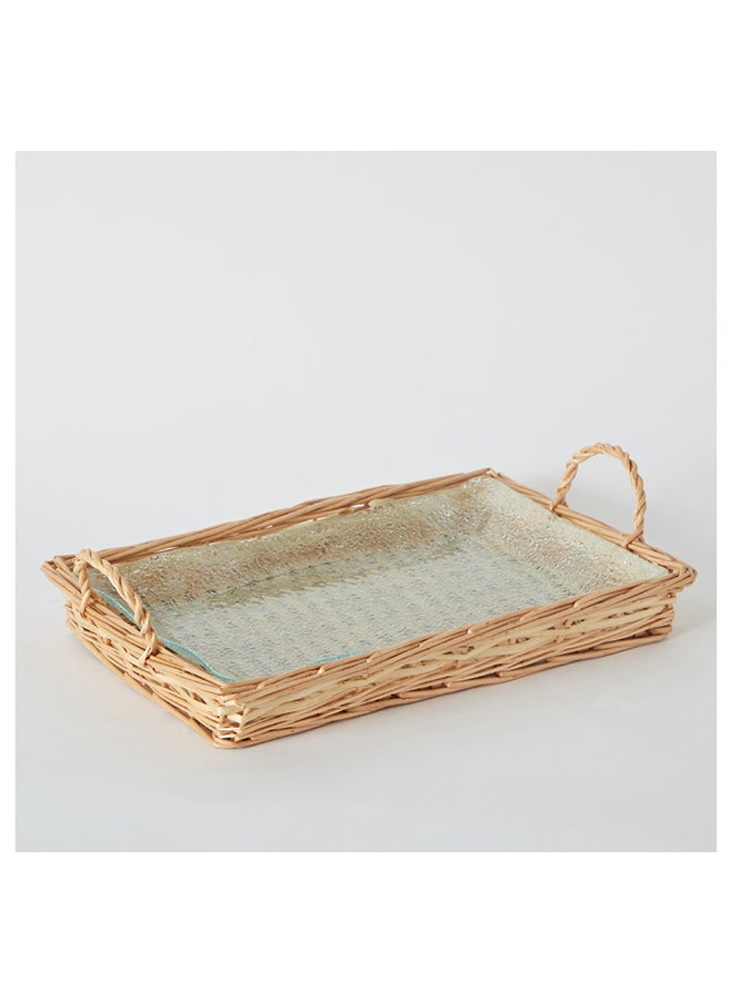 Minimalist 2-Piece Glass Serving Tray Set 27.1x39.5x10.7 cm