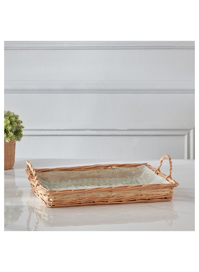 Minimalist 2-Piece Glass Serving Tray Set 27.1x39.5x10.7 cm