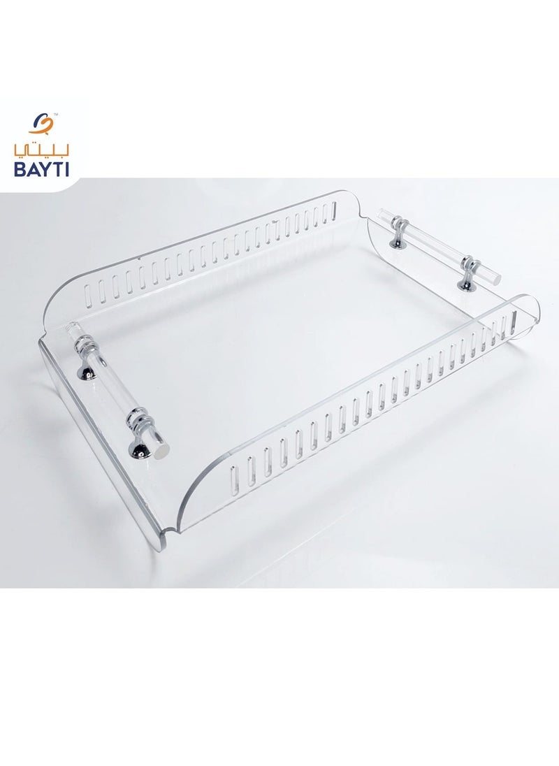 Daisy Laser Cut Tray with (Clear, Gold, Silver) Handle Meduim size