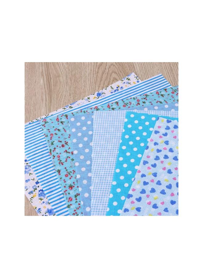 6pcs Floral Fabric Cotton Cloth Sheet Patchwork Fabric DIY Material Squares Floral Pattern Cotton for Scrapbooking Sewing (Blue)