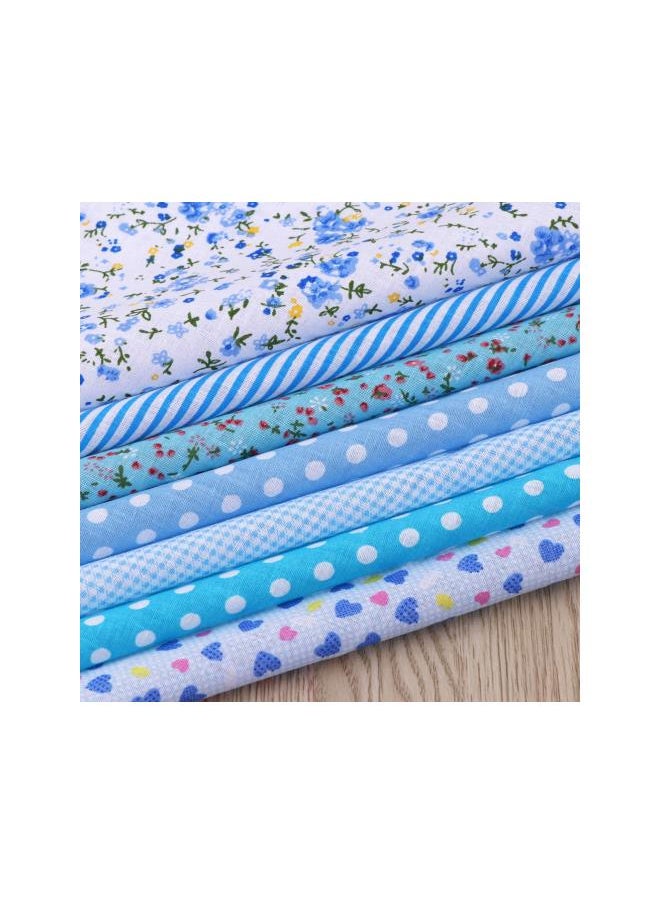 6pcs Floral Fabric Cotton Cloth Sheet Patchwork Fabric DIY Material Squares Floral Pattern Cotton for Scrapbooking Sewing (Blue)