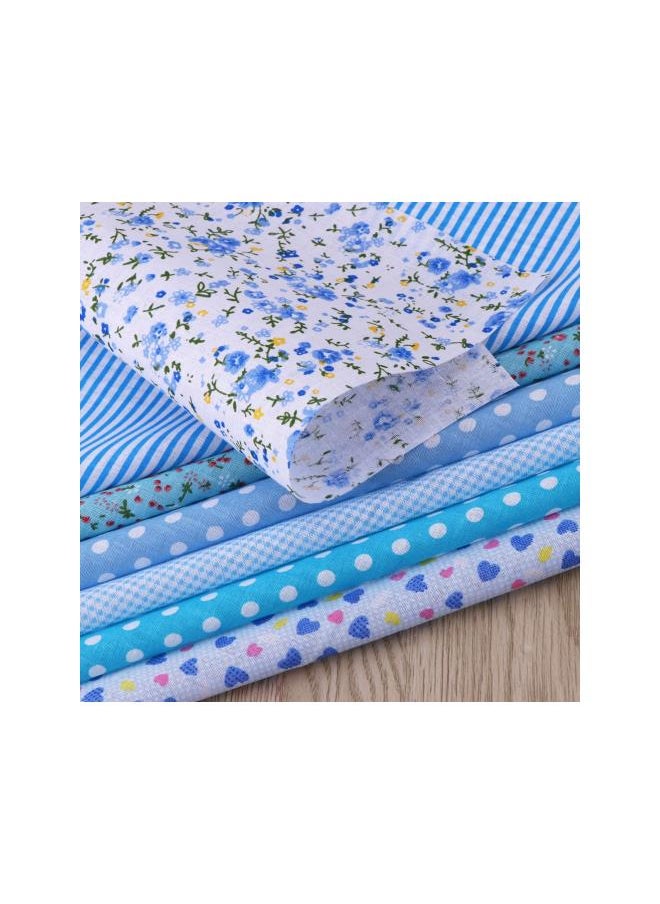 6pcs Floral Fabric Cotton Cloth Sheet Patchwork Fabric DIY Material Squares Floral Pattern Cotton for Scrapbooking Sewing (Blue)