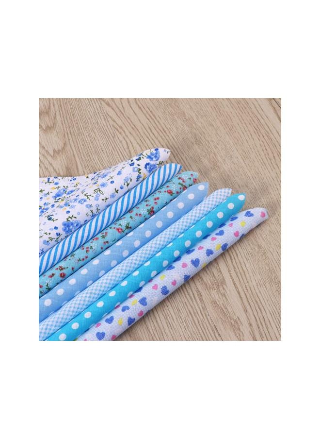 6pcs Floral Fabric Cotton Cloth Sheet Patchwork Fabric DIY Material Squares Floral Pattern Cotton for Scrapbooking Sewing (Blue)