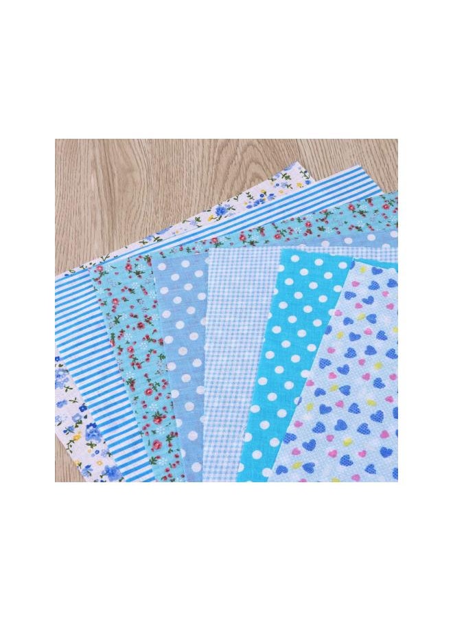 7pcs Cotton Fabric Bundles Precut Squares Patchwork Quilting Fabric Quarter Fabric Bundle Patterns for DIY Sewing Scrapbooking Quilting (Blue)