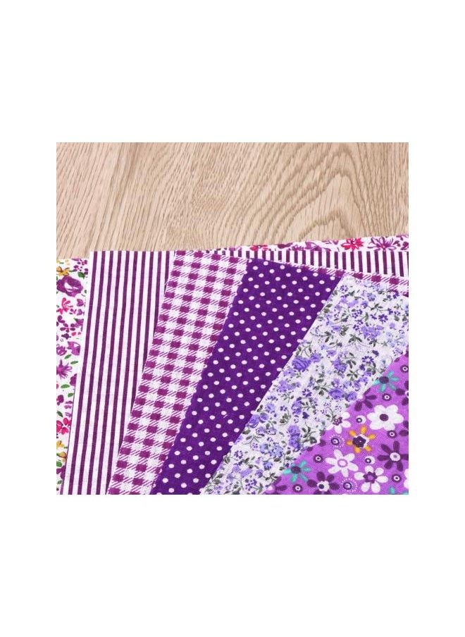 7pcs Cotton Fabric Bundles Precut Squares Patchwork Quilting Fabric Quarter Fabric Bundle Patterns for DIY Sewing Scrapbooking Quilting (Purple)