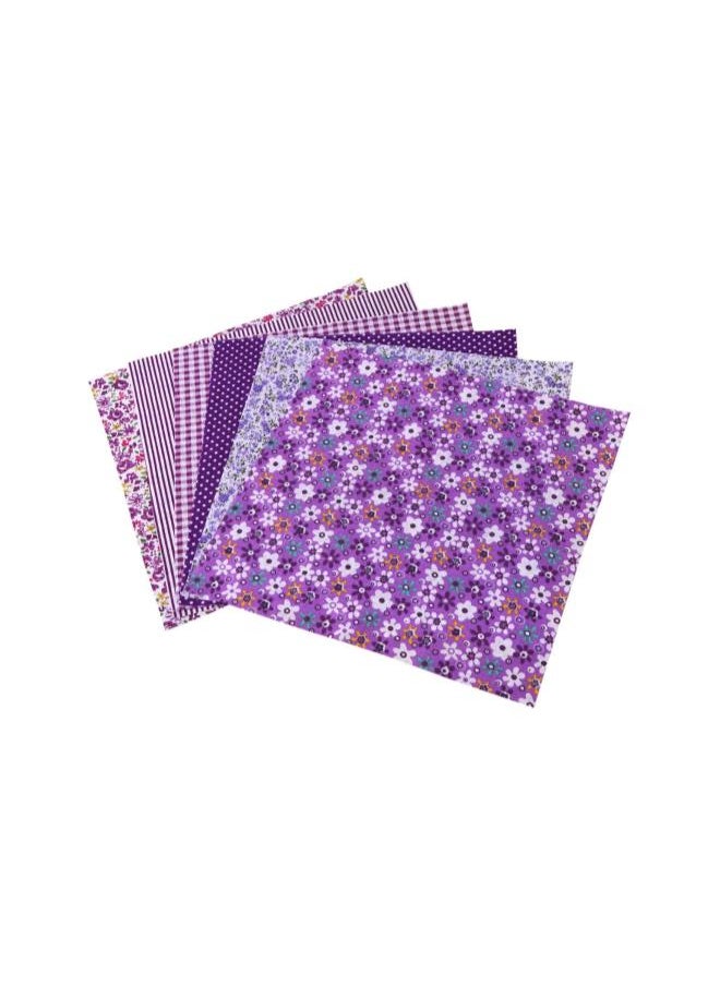 7pcs Cotton Fabric Bundles Precut Squares Patchwork Quilting Fabric Quarter Fabric Bundle Patterns for DIY Sewing Scrapbooking Quilting (Purple)