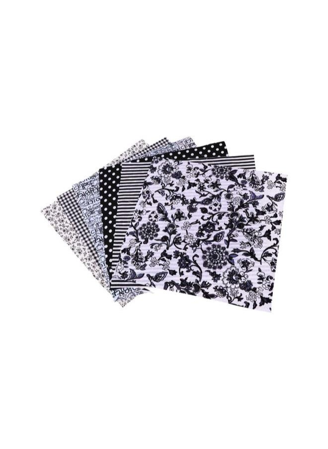 7pcs Cotton Fabric Bundles Precut Squares Patchwork Quilting Fabric Quarter Fabric Bundle Patterns for DIY Sewing Scrapbooking Quilting (Black)