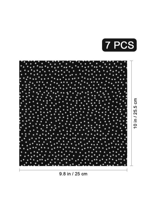 7pcs Cotton Fabric Bundles Precut Squares Patchwork Quilting Fabric Quarter Fabric Bundle Patterns for DIY Sewing Scrapbooking Quilting (Black)