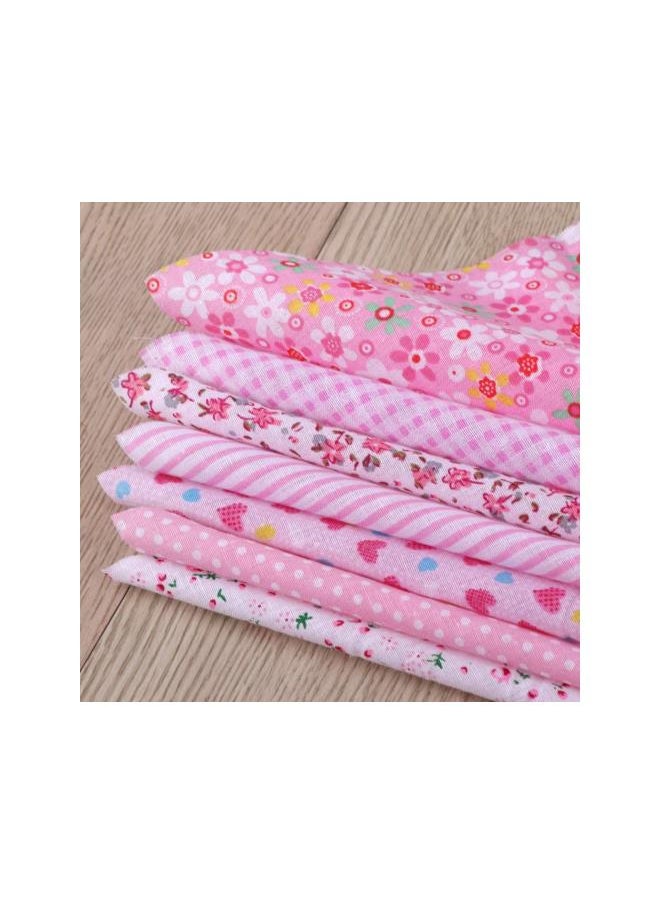 7pcs Cotton Fabric Bundles Precut Squares Patchwork Quilting Fabric Quarter Fabric Bundle Patterns for DIY Sewing Scrapbooking Quilting (Pink)