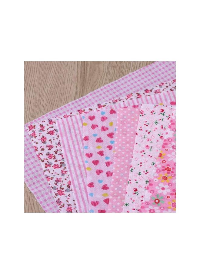 7pcs Cotton Fabric Bundles Precut Squares Patchwork Quilting Fabric Quarter Fabric Bundle Patterns for DIY Sewing Scrapbooking Quilting (Pink)