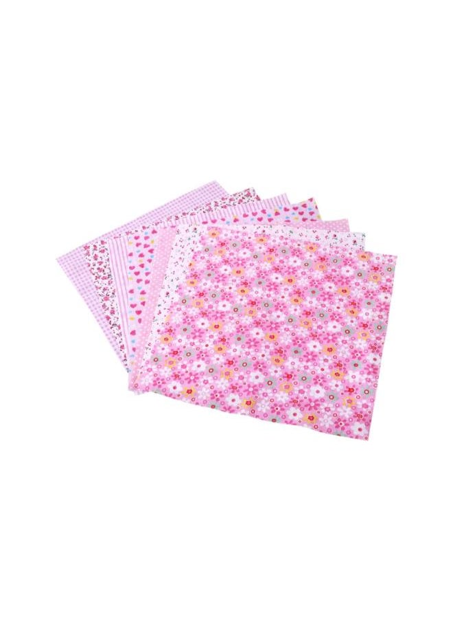 7pcs Cotton Fabric Bundles Precut Squares Patchwork Quilting Fabric Quarter Fabric Bundle Patterns for DIY Sewing Scrapbooking Quilting (Pink)