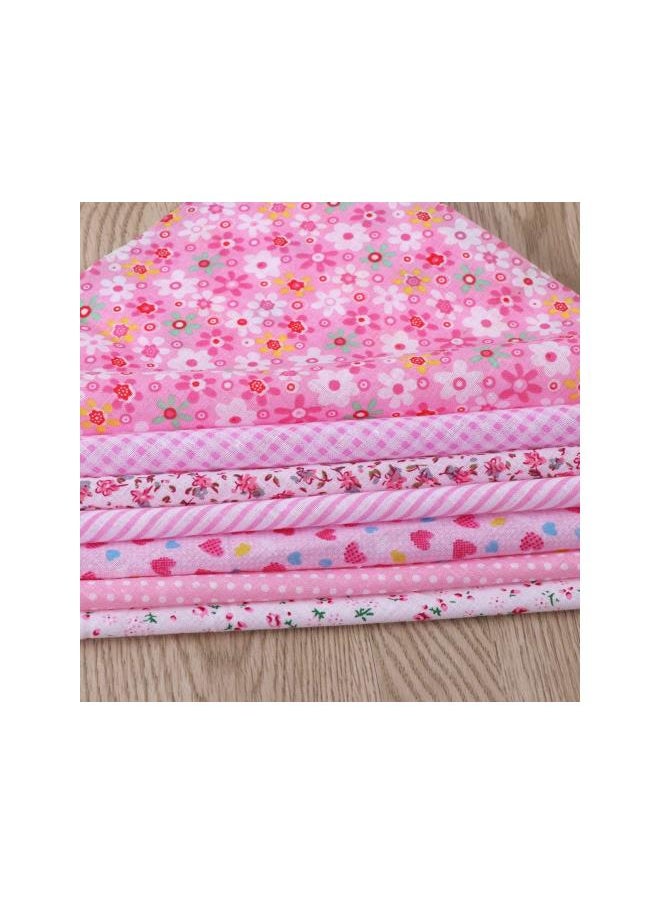 7pcs Cotton Fabric Bundles Precut Squares Patchwork Quilting Fabric Quarter Fabric Bundle Patterns for DIY Sewing Scrapbooking Quilting (Pink)