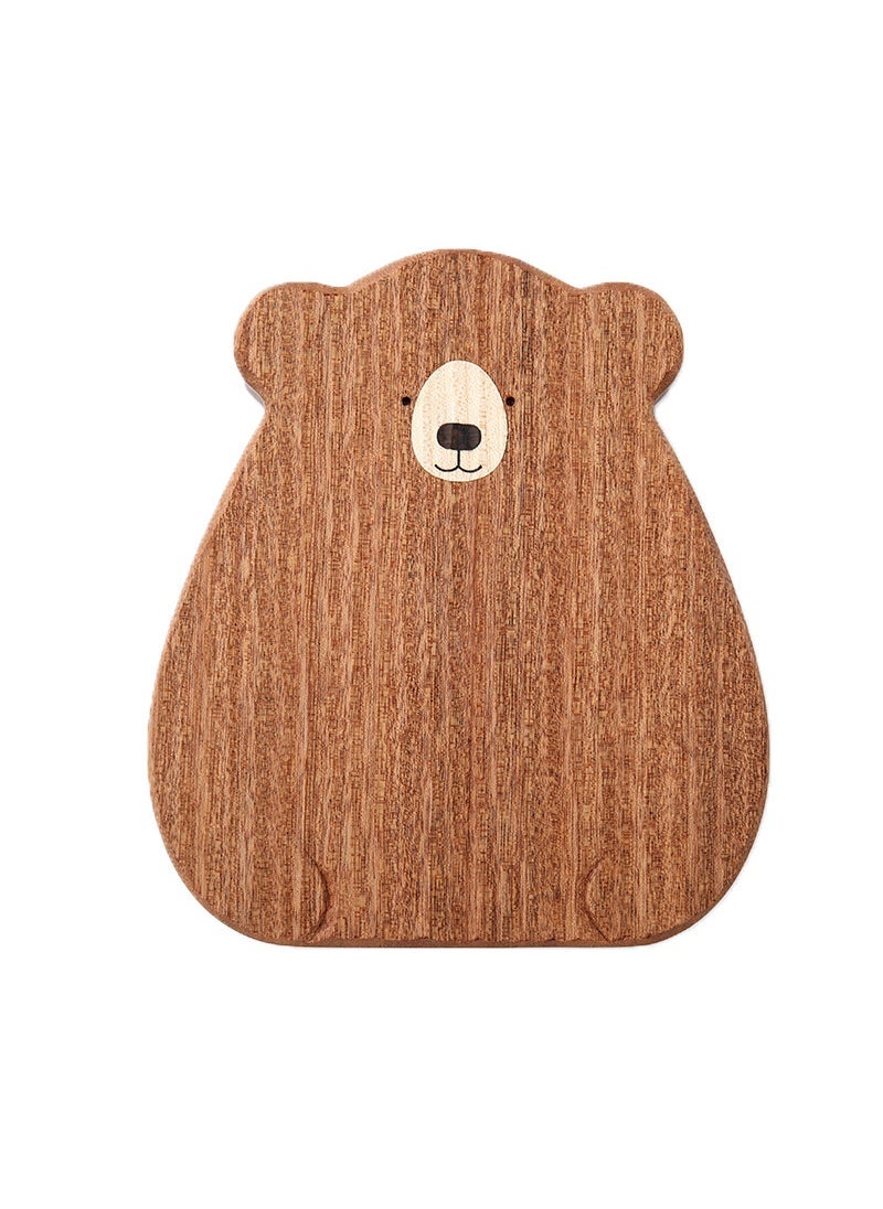 Creative INS Style Snack Plate Walnut Wood Bear Cartoon Dish Xiong Bao 16.5*14.5*2