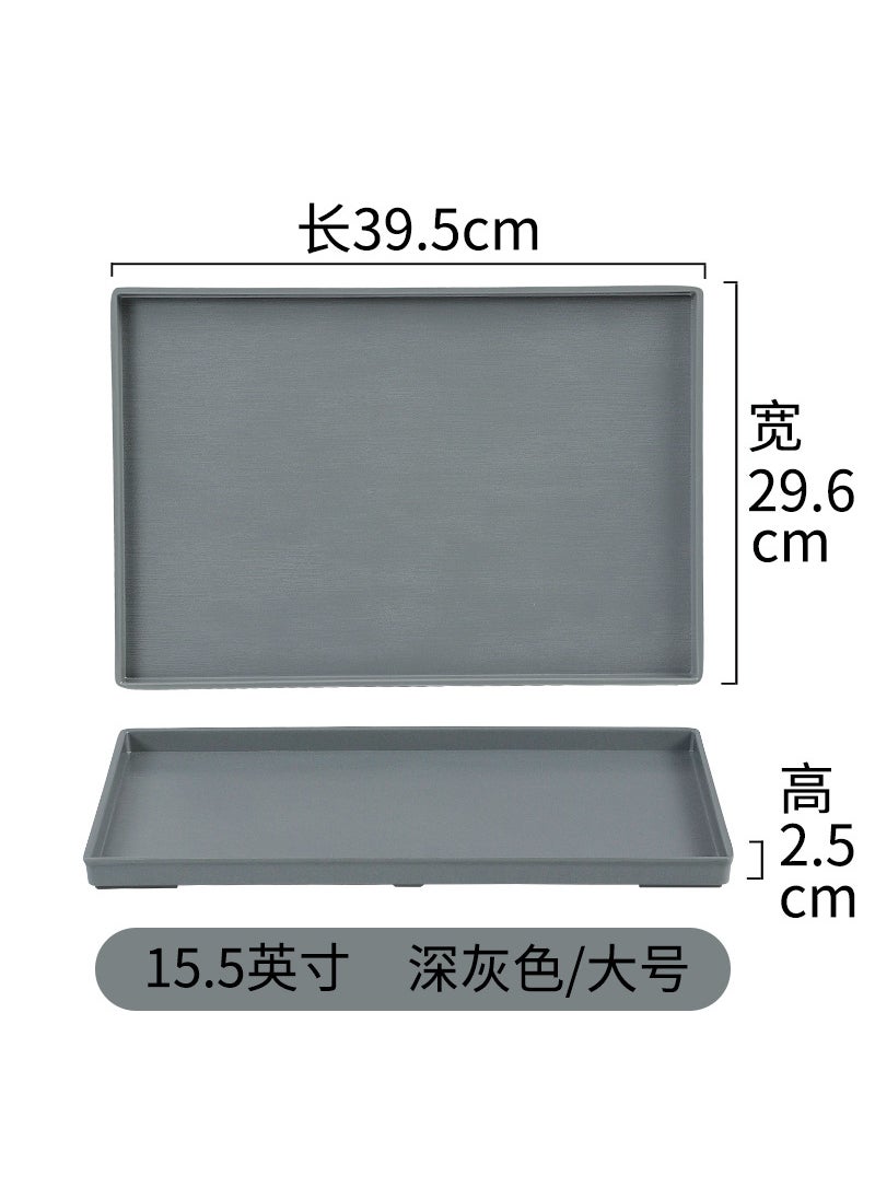 Nordic Melamine Serving Tray Creative Rectangular Plate Dark Grey Tray-Large WHM-6631