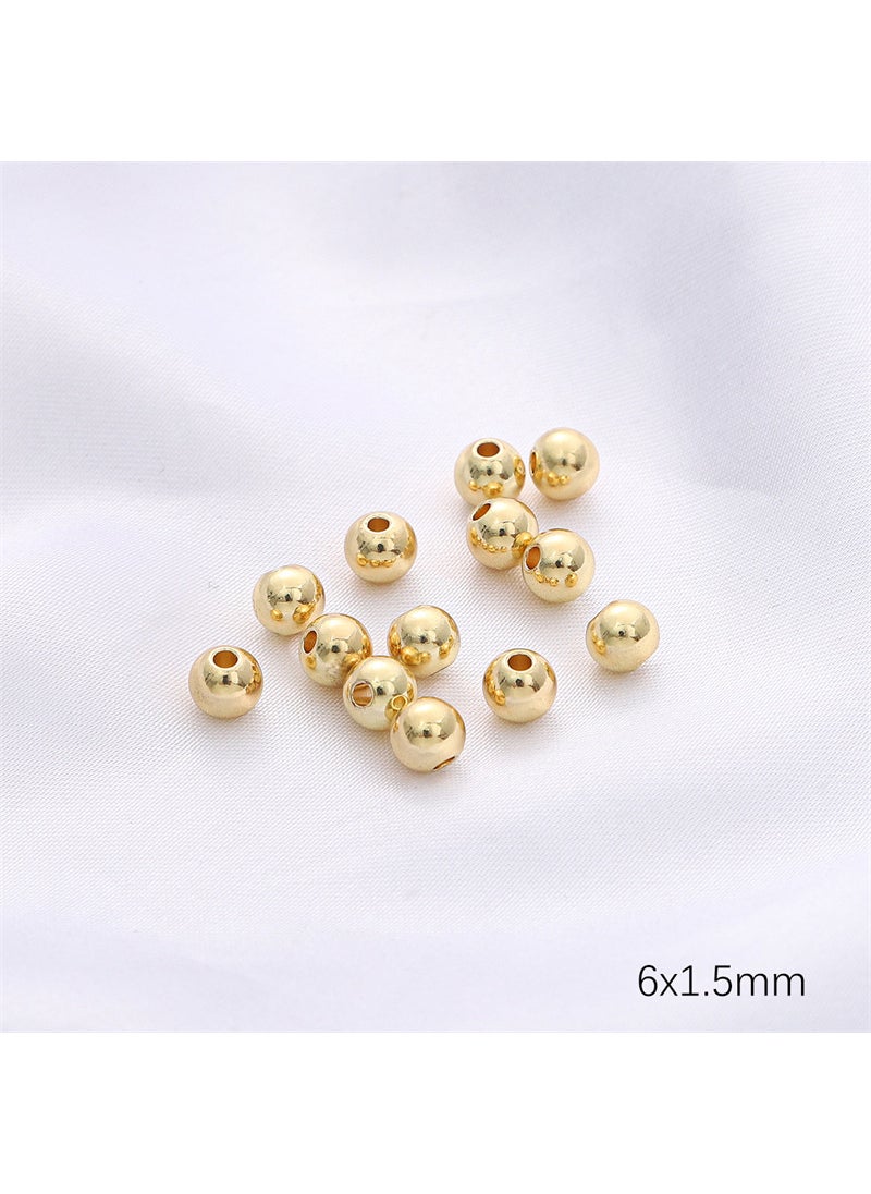 14k/18k Gold Plated Beads DIY Jewelry 14K gold 6mm aperture 1.5mm 50/bag