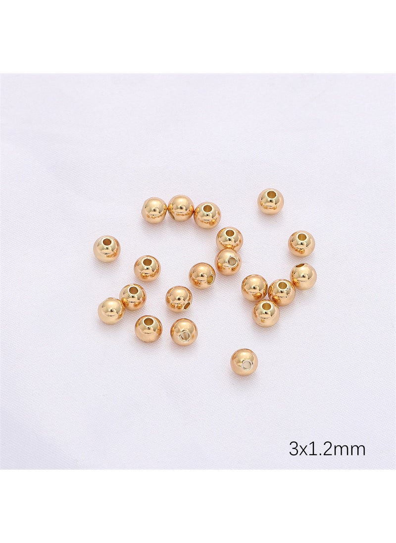 14k/18k Gold Plated Beads DIY Jewelry 18K gold 3mm aperture 1.2mm 100/bag