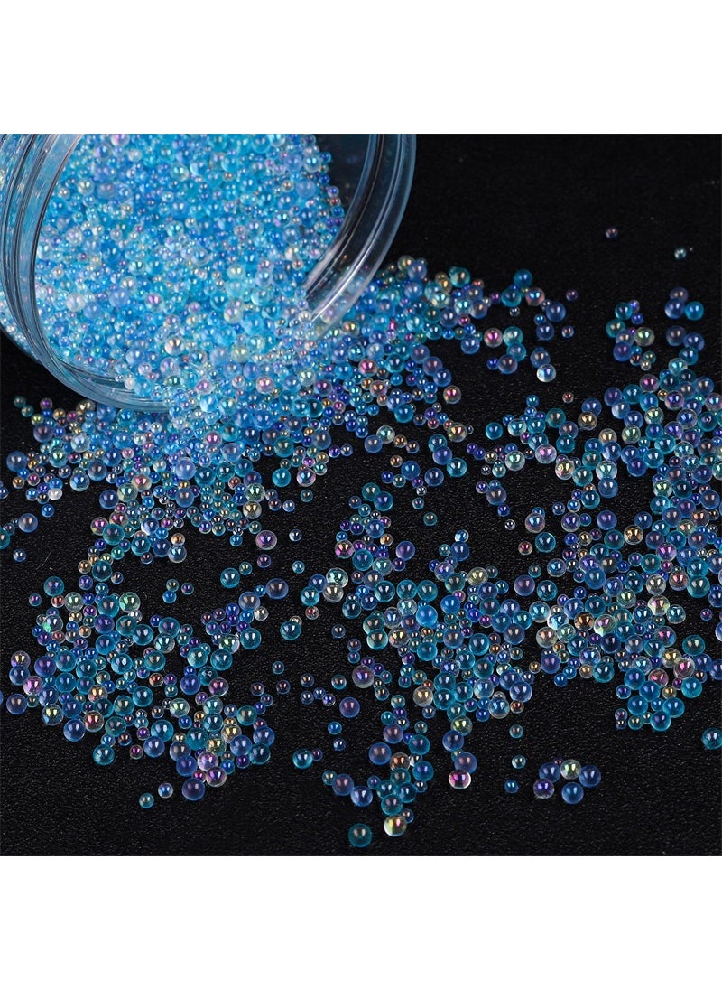 30g Iridescent No-Hole Glass Beads for DIY Crafts Light Blue system