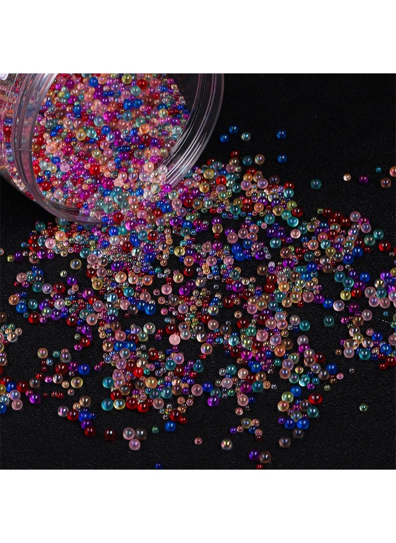 30g Iridescent No-Hole Glass Beads for DIY Crafts Random color mixing