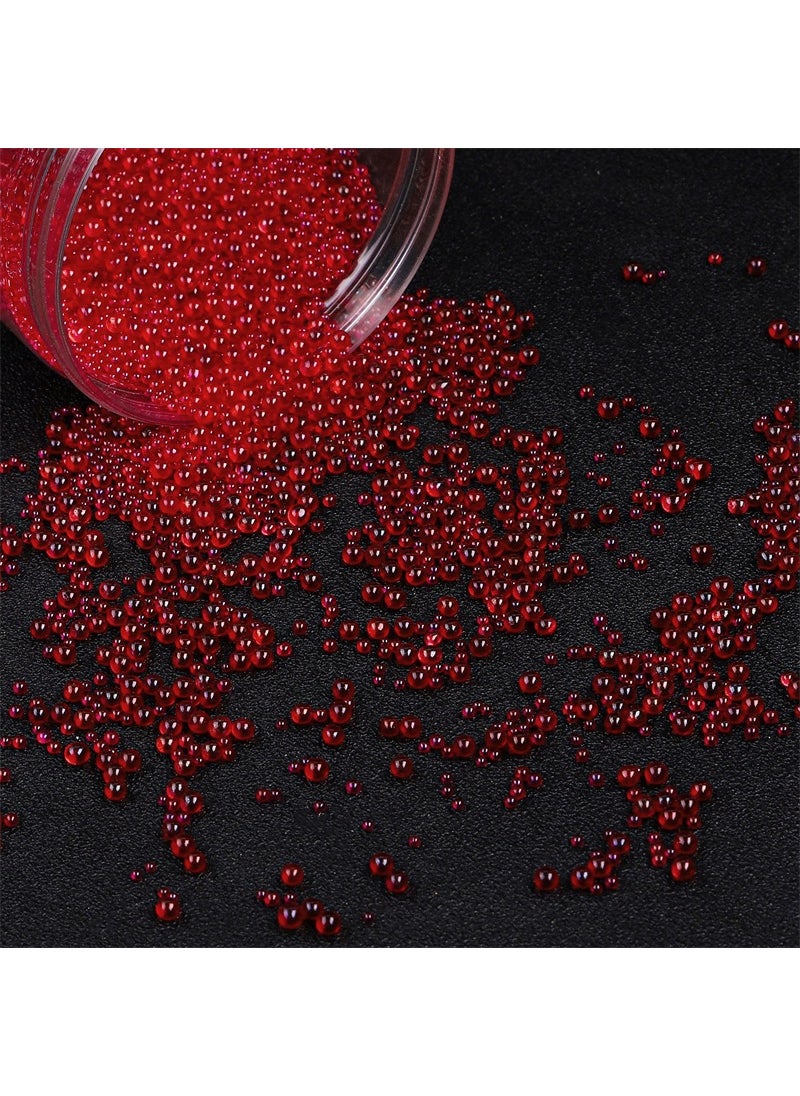 30g Iridescent No-Hole Glass Beads for DIY Crafts Big Red