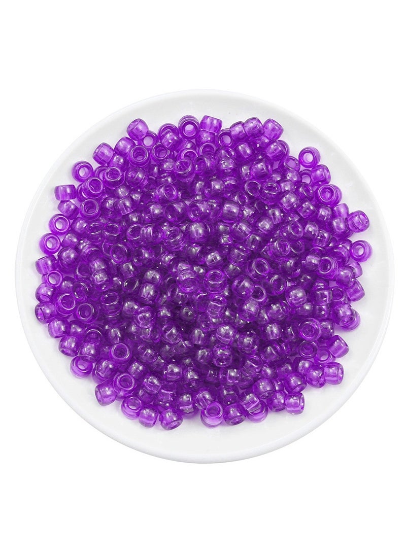 Acrylic Pony Bead Barrel Assorted Jewelry Crafts dark purple diameter about 9mm thickness about 6mm