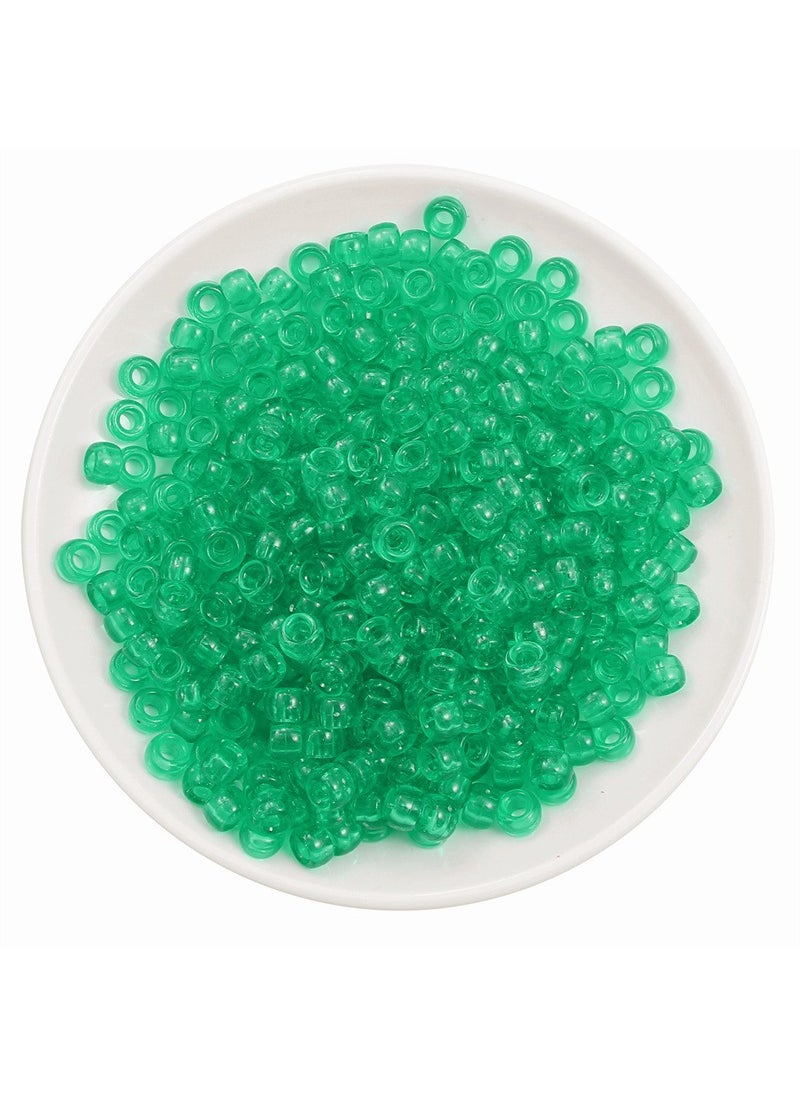 Acrylic Pony Bead Barrel Assorted Jewelry Crafts Dark green diameter of about 9mm thickness of about 6mm