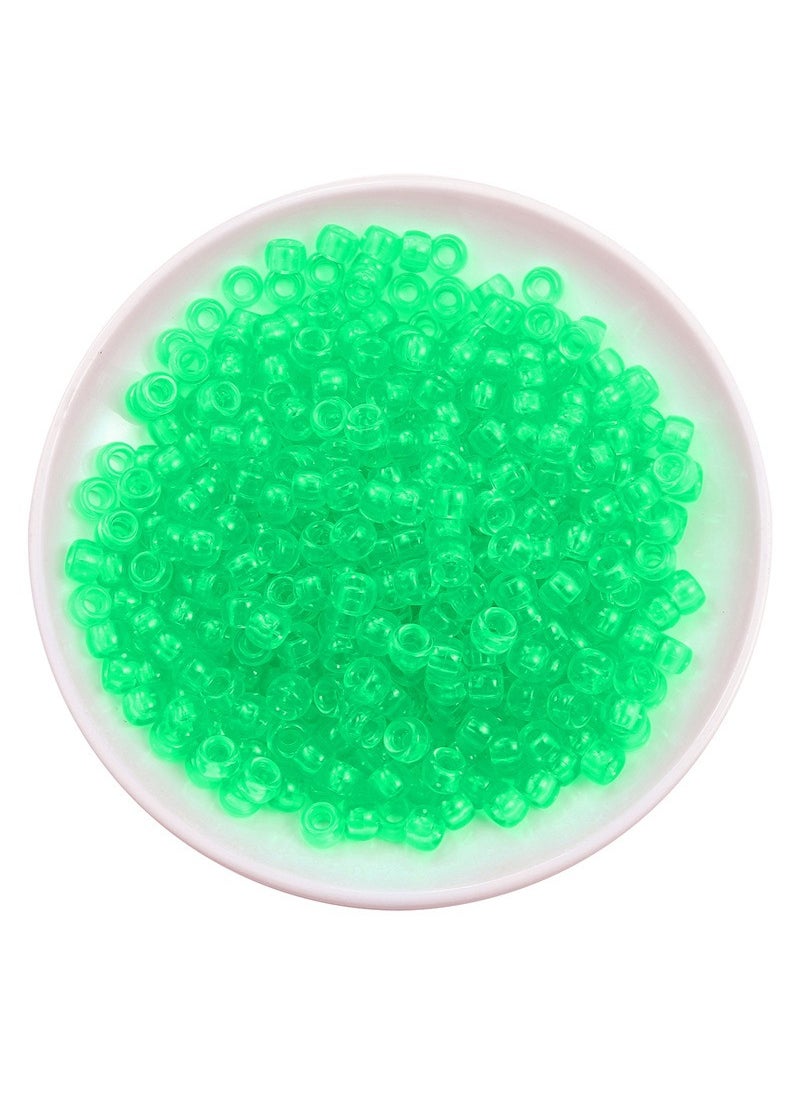 Acrylic Pony Bead Barrel Assorted Jewelry Crafts Light green diameter of about 9mm thickness of about 6mm