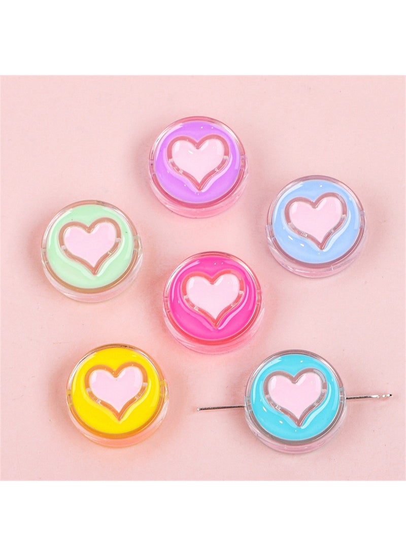 Acrylic Heart Star Charms DIY Jewelry Making Love round color mixing aperture about 3.5mm 4/bag