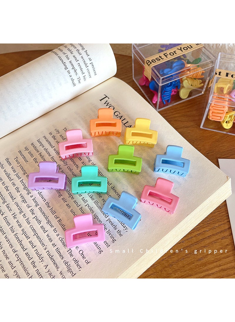 1 x 5 pcs Mini Scrub Hair Claw Clips for Fringe J1039B candy color Square (10 boxes)