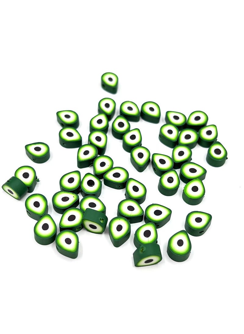 1 x 5 pcs Fruit Charm Polymer Clay Beads for Jewelry Making Avocado