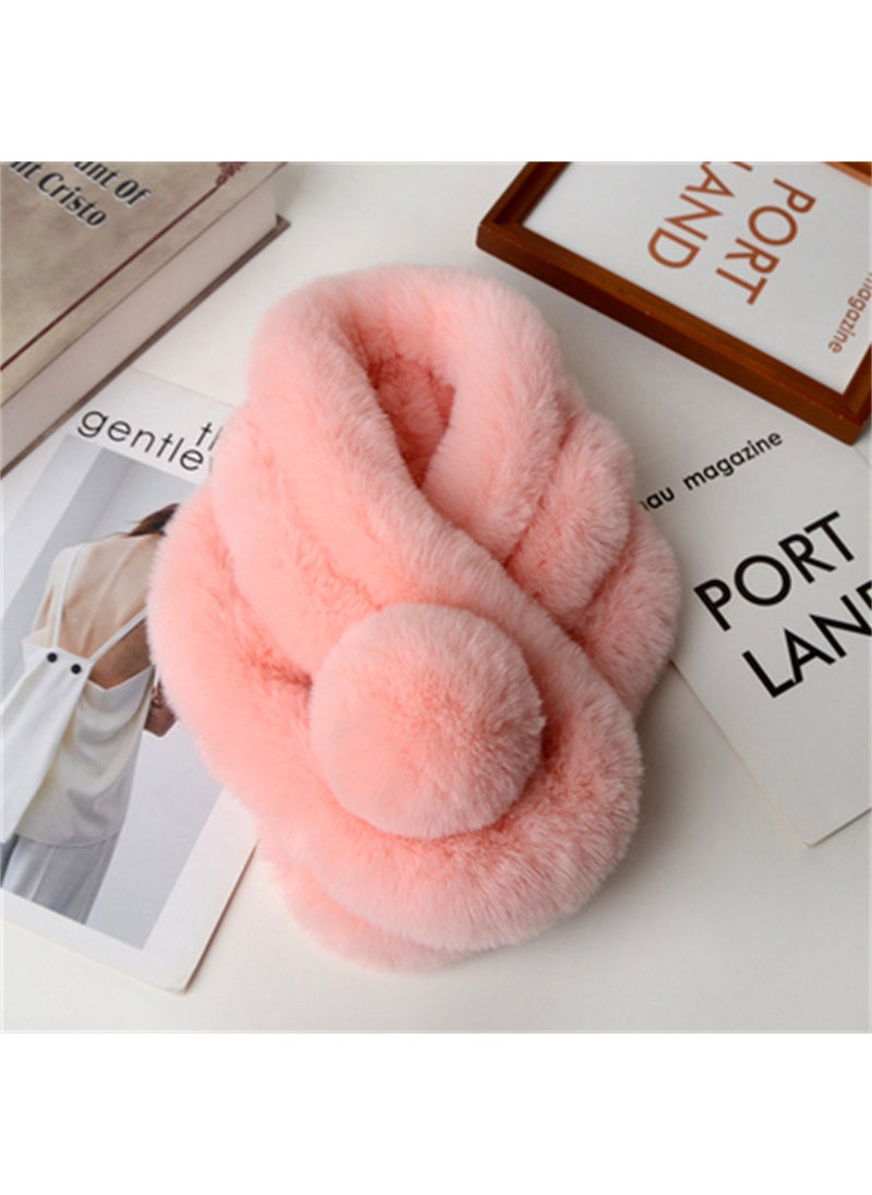 Faux Rabbit Fur Scarf Warm Collar SnoodKorean powder Korean powder