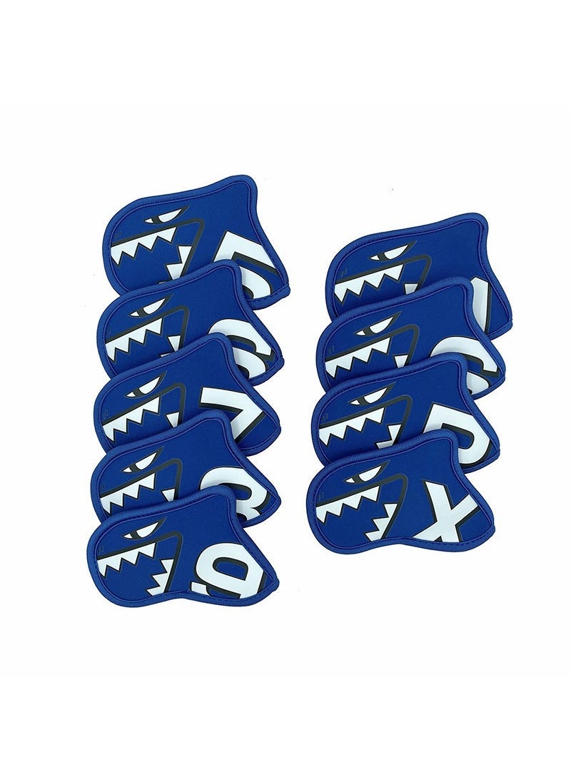 Japan and South Korea export golf supplies iron rod cover 9 sets of head cover ball head cover golf club protective cover Blue