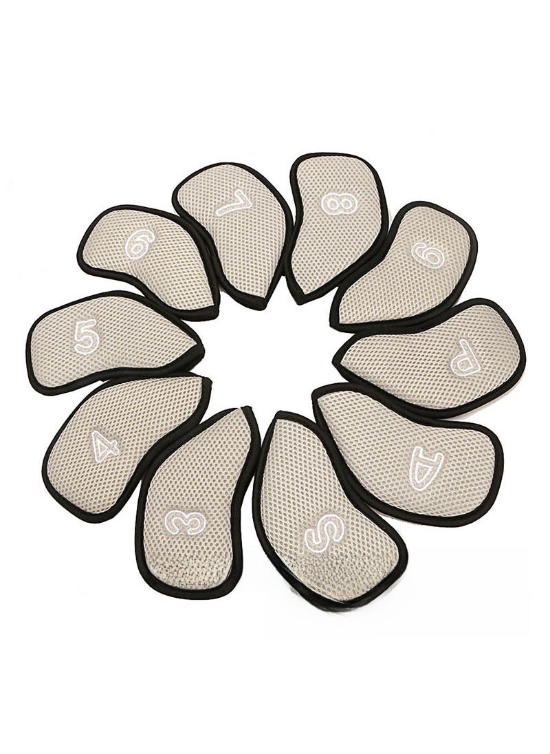 New Golf Iron Covers Mesh 10-Pack Durable Customizable Silver