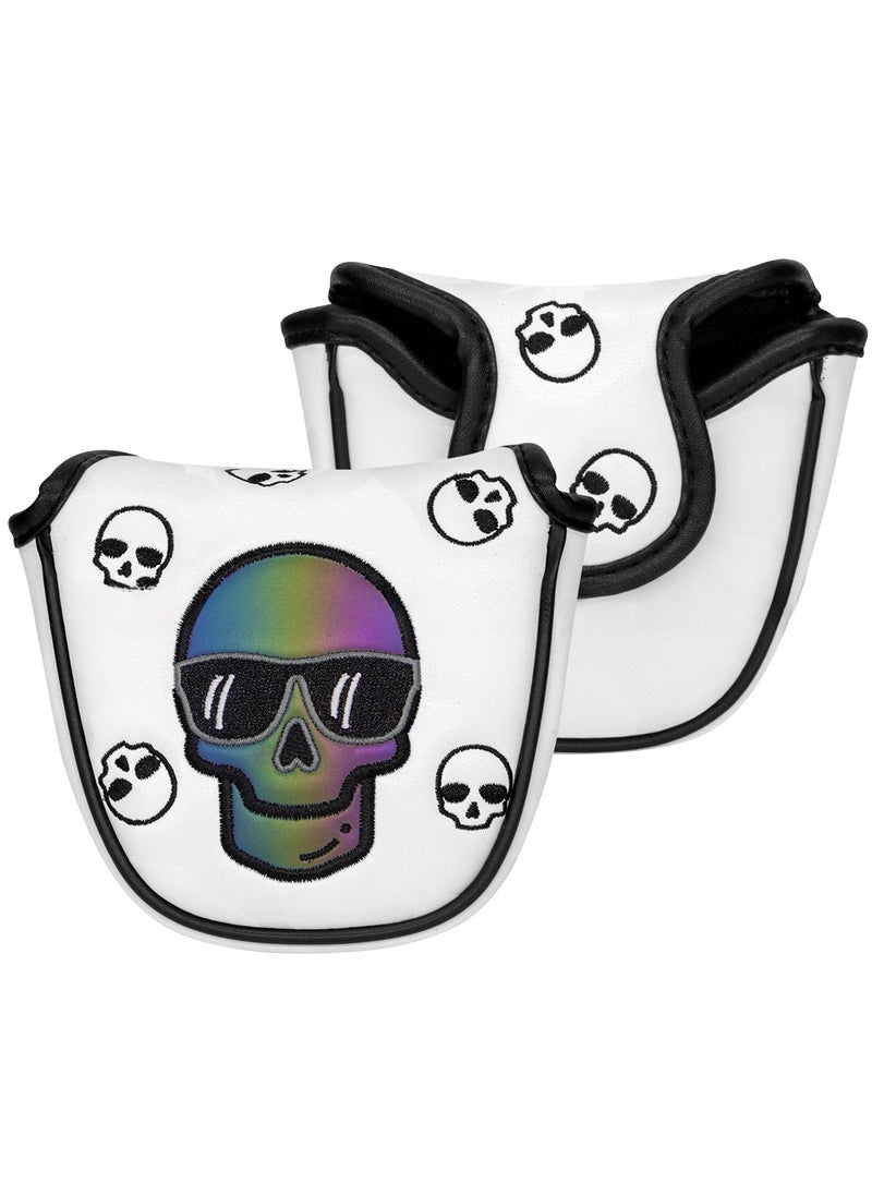 Skull Golf Club Covers Full Iron Set Protection White semicircle push rod sleeve Mallet