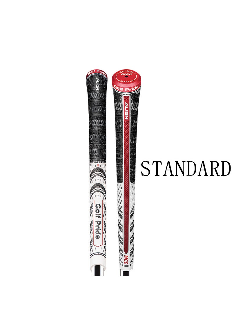 Golf Club Grip Dual-Tone Cotton Rubber Non-Slip Standard White red ridge line-STANDARD