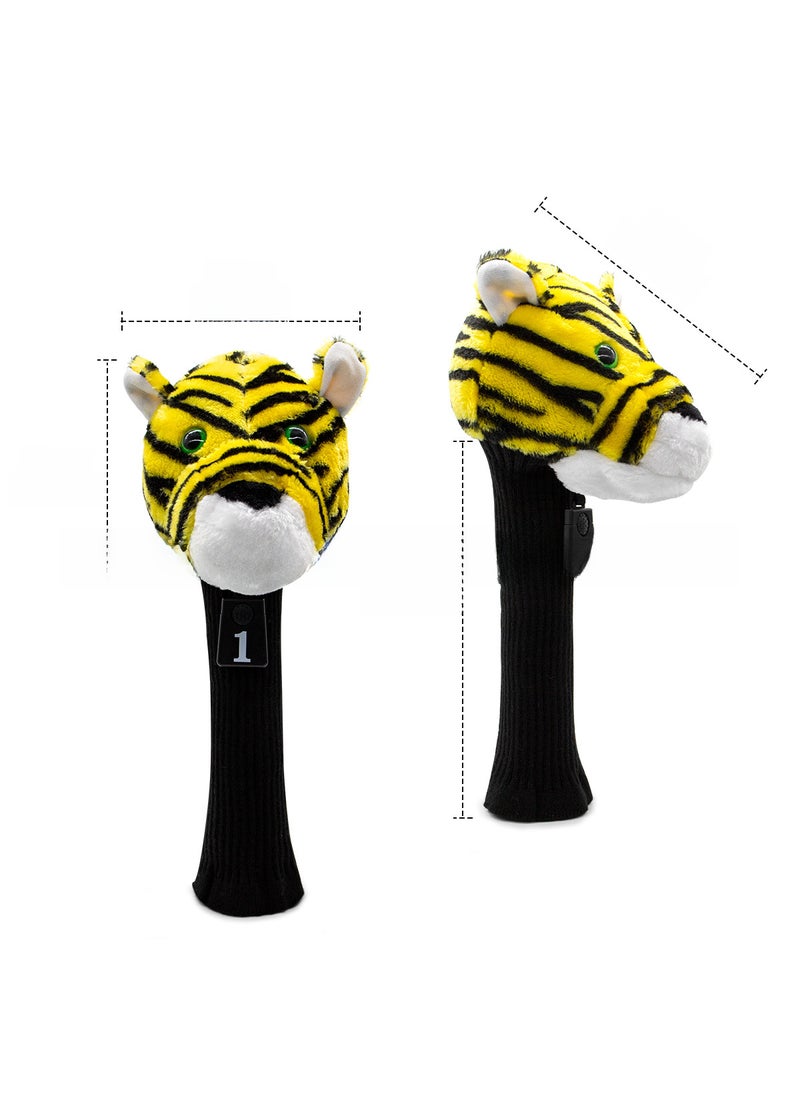 Golf Club Head Cover Animal Plush Protective Cartoon Accessory Tiger