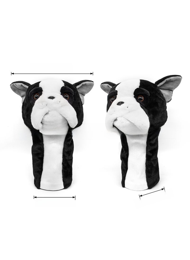 Golf Club Head Cover Animal Plush Protective Cartoon Accessory Boston Dog