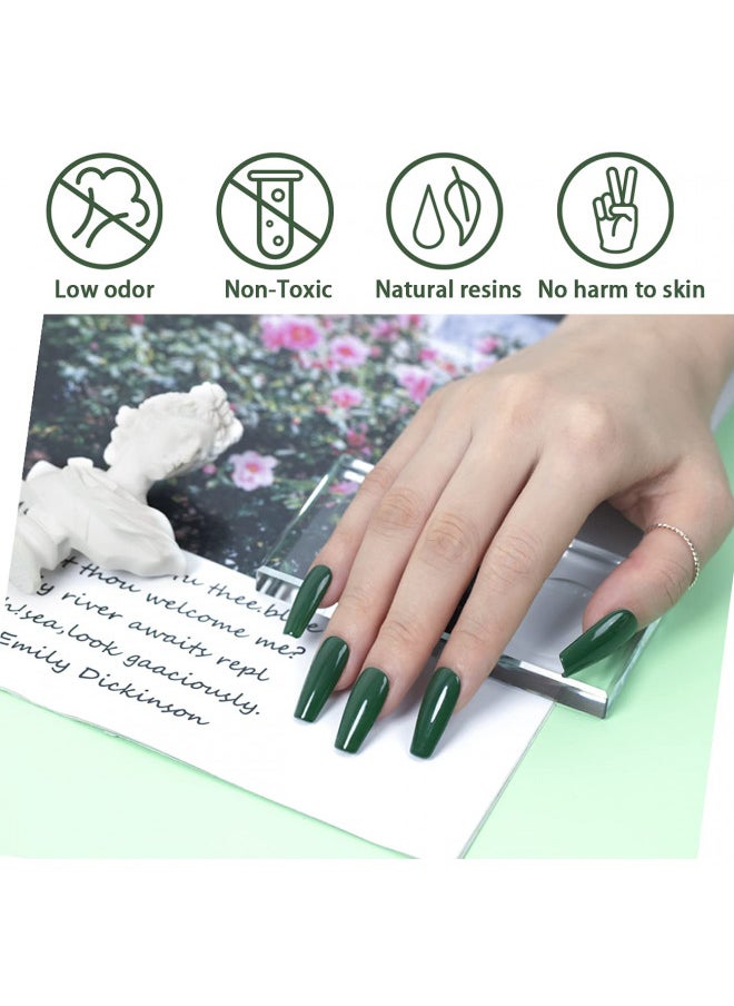 RARJSM Hunter Green Gel Polish, Emerald Green Nailpolish Soak Off UV LED Forest Green Nail Gel Polish Nail Art Starter Manicure Salon DIY at Home