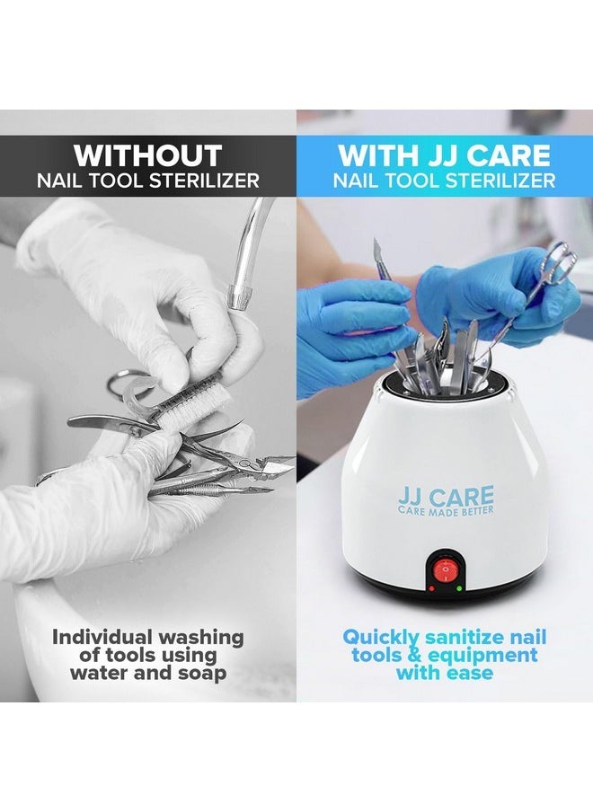 Nail Tool Sterilizer With Glass Beads | Implement Tweezer Disinfectant Container | Salon & Manicure Disinfectant Jar Small