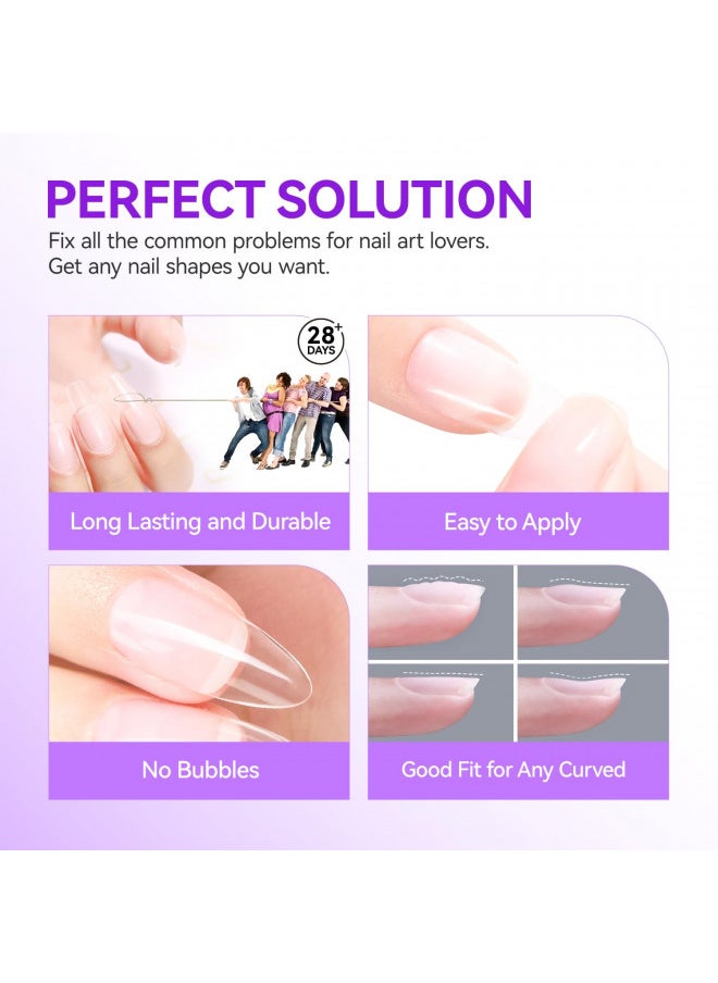 2 Pieces Nail Glue Gel 6 In 1 For Acrylic Nails Long Lasting, Curing Needed UV Extension Glue For False Nail Tips And Press On Nails, Nail Repair Treatment