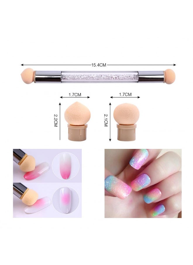 8 Pieces Nail Art Brushes Set Nail Art Liner Brushes UV Gel Painting Nail Gradient Brush Lace Nail Ombre Brush French Tip Ombre Nail Brushes Double Ended Nail Sponge Pen Manicure Kit